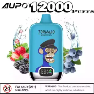 AUPO TORNADO 12000 Puffs Lang anhaltend schnelles Laden10 Aromen