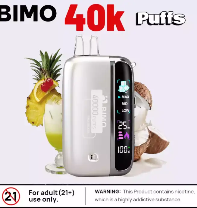 BIMO 40k Puffs Disposable Vape 40000 Puffs Mesh Coil & Flavors