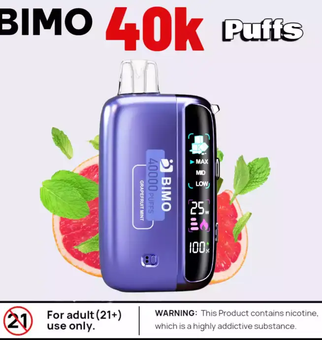 BIMO 40k Puffs Disposable Vape 40000 Puffs Mesh Coil & Flavors