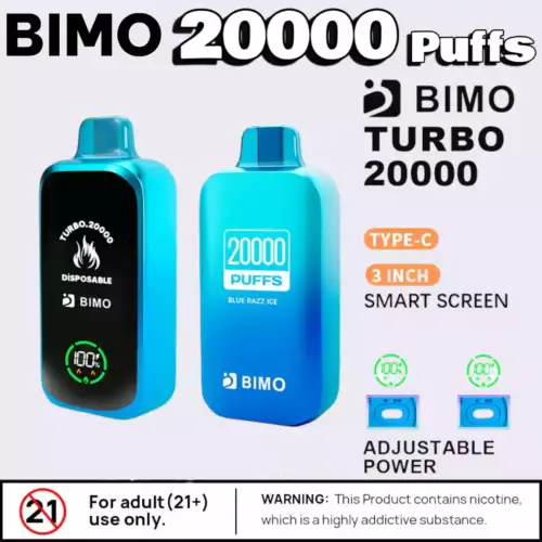 BIMO TURBO 20000 PUFFS 20000 Züge Dual Mesh Coil & Geschmack