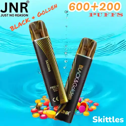 JNR BLACK & Golden 600+200 PUFF Wiederaufladbarer Einweg-Vape mit Stil