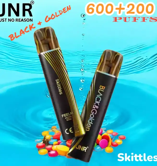 JNR BLACK & Golden 600+200 PUFF Wiederaufladbarer Einweg-Vape mit Stil