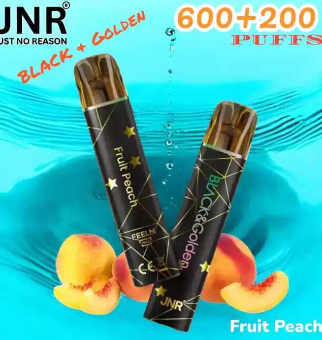 JNR BLACK & Golden 600+200 PUFF Wiederaufladbarer Einweg-Vape mit Stil