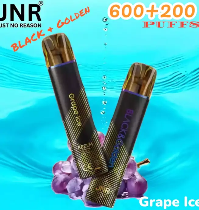 JNR BLACK & Golden 600+200 PUFF Wiederaufladbarer Einweg-Vape mit Stil