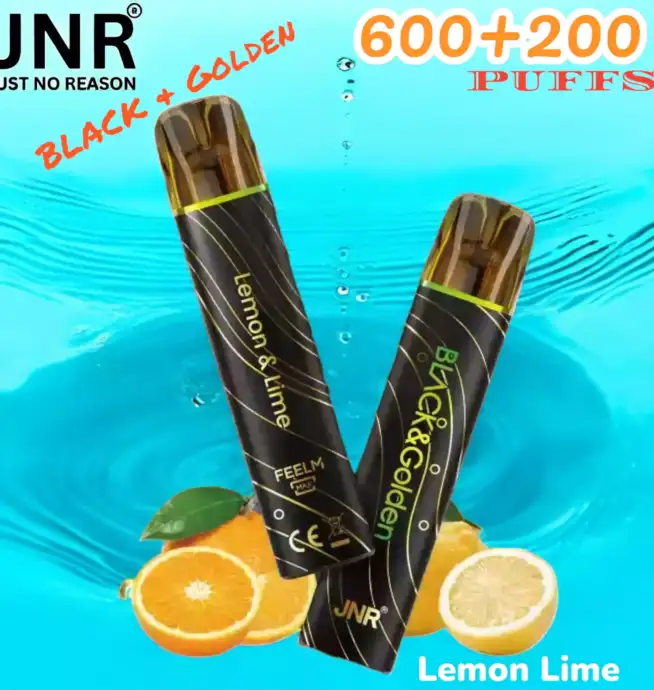 JNR BLACK & Golden 600+200 PUFF Wiederaufladbarer Einweg-Vape mit Stil
