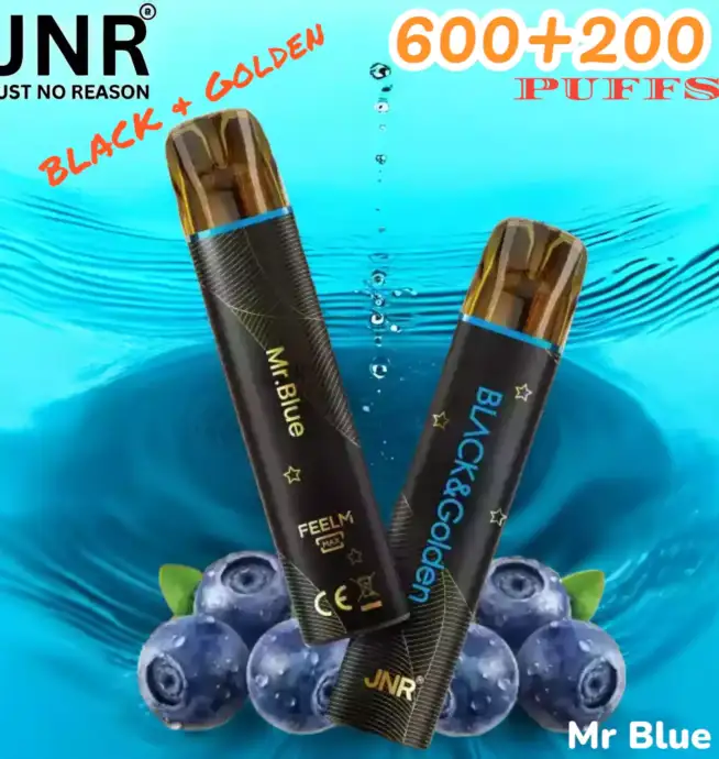 JNR BLACK & Golden 600+200 PUFF Wiederaufladbarer Einweg-Vape mit Stil