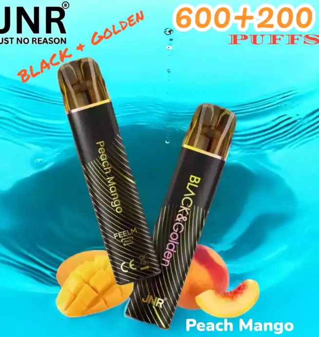 JNR BLACK & Golden 600+200 PUFF Wiederaufladbarer Einweg-Vape mit Stil