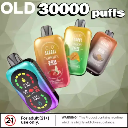OLD School LN 30000 Puffs Vape mit 30ml 10 Aromen & Airflow Control