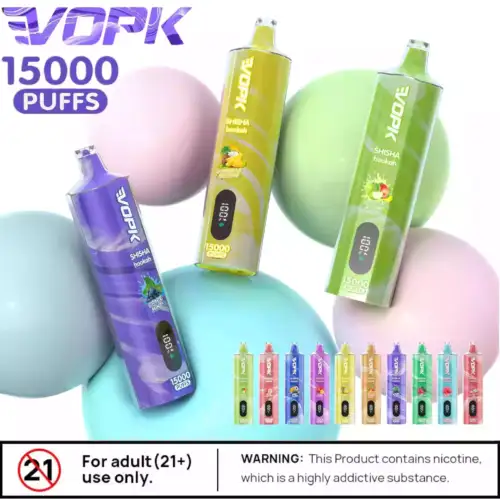 VOPK Shisha Hookah 15000 Puffs Langlebig Geschmackvoll & Stylisch