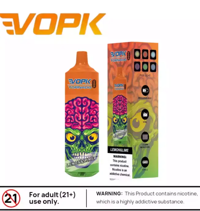 VOPK TORNADO 9000 Puffs Langlebiger Genuss & Intensive Aromen