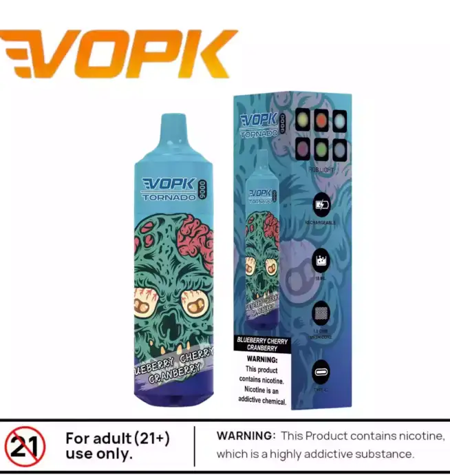 VOPK TORNADO 9000 Puffs Langlebiger Genuss & Intensive Aromen