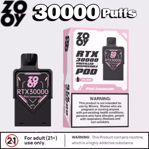 ZOOY RTX 30000 Puffs 30.000 Züge RGB Licht & Anpassbarer Luftstrom