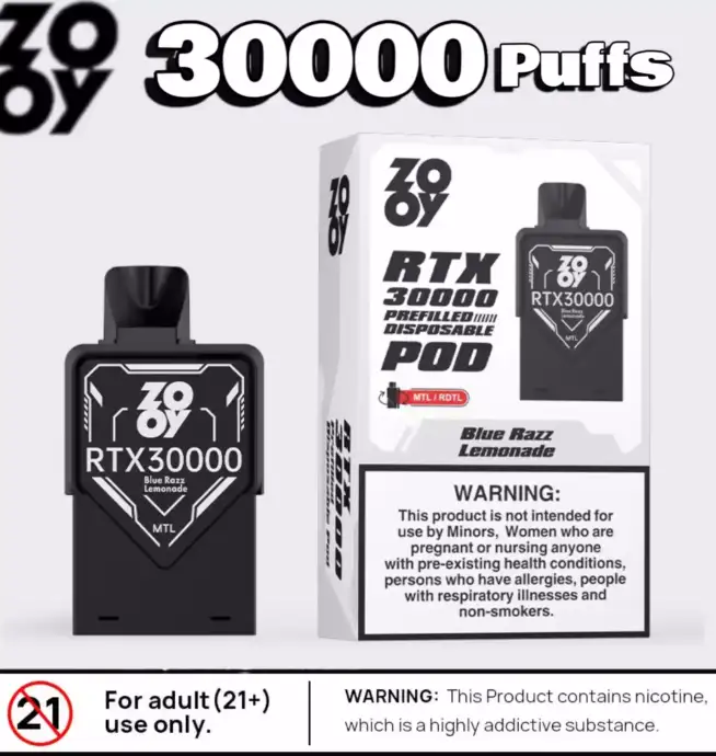 ZOOY RTX 30000 Puffs 30.000 Züge RGB Licht & Anpassbarer Luftstrom