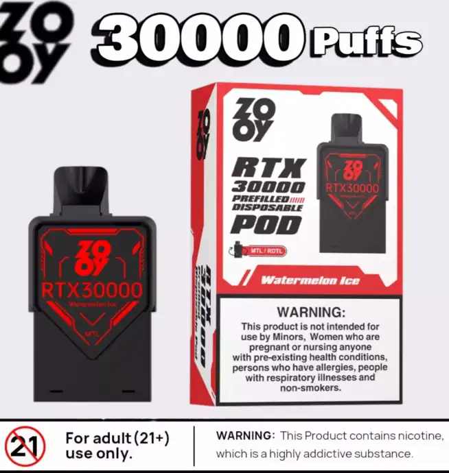 ZOOY RTX 30000 Puffs 30.000 Züge RGB Licht & Anpassbarer Luftstrom