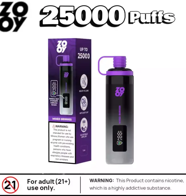 ZOOY SHISHA 25000 Puffs Langanhaltender Dampf mit Smart-Display