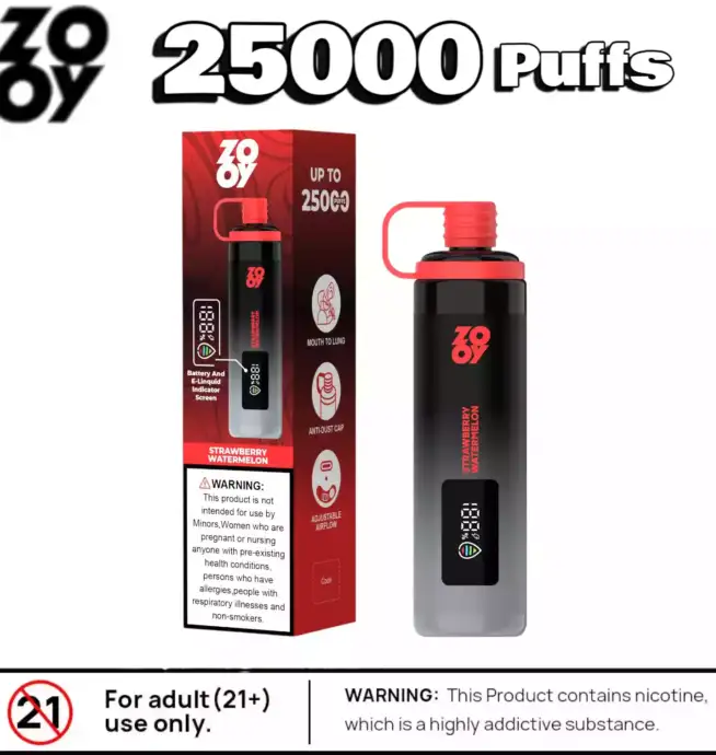 ZOOY SHISHA 25000 Puffs Langanhaltender Dampf mit Smart-Display