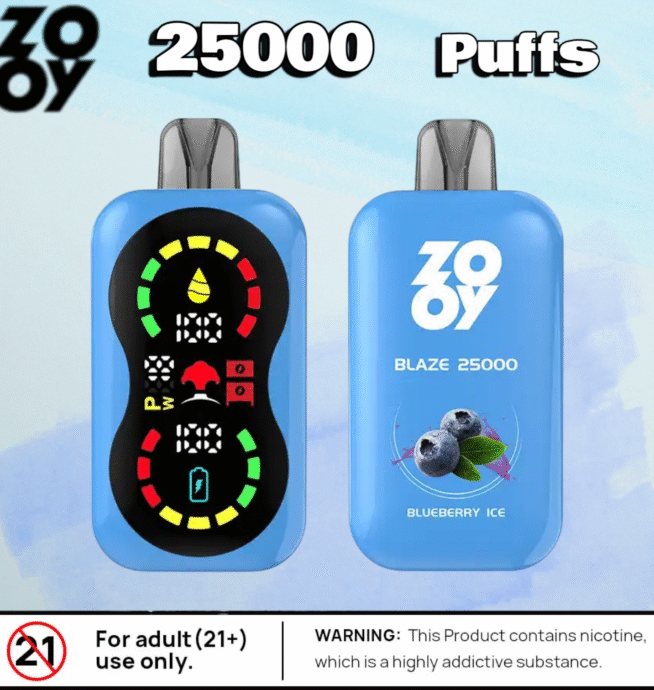 Zooy Blaze 25000 Puffs: Langlebig Doppelte Mesh-Coil & 10 Aromen