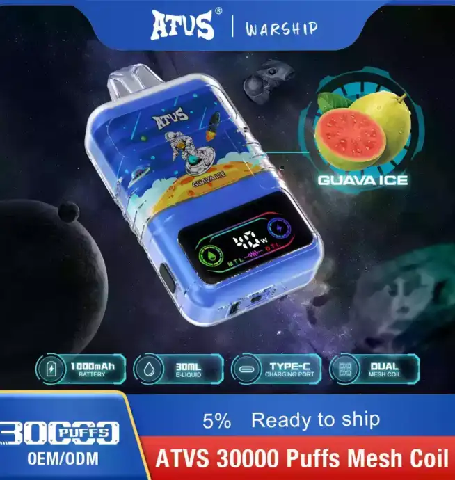 ATVS 30000 Puffs Disposable Vape mit 30000 Zügen und intensiven Aromen