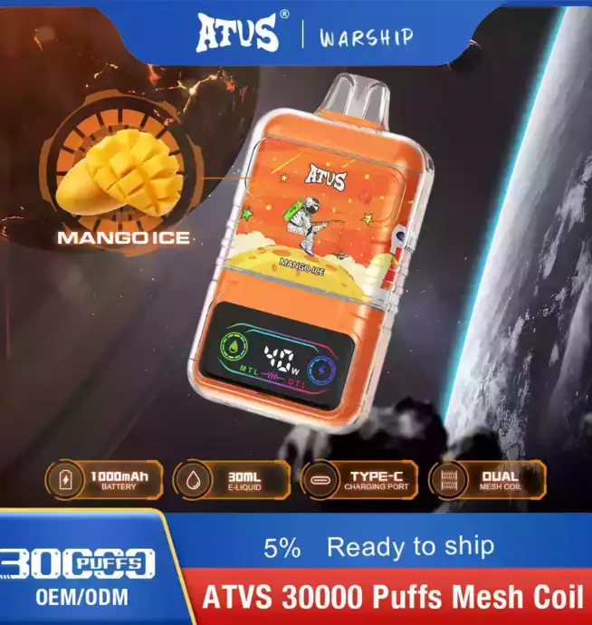 ATVS 30000 Puffs Disposable Vape mit 30000 Zügen und intensiven Aromen