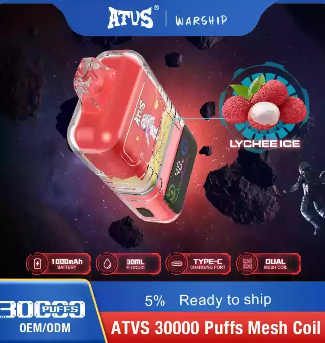 ATVS 30000 Puffs Disposable Vape mit 30000 Zügen und intensiven Aromen