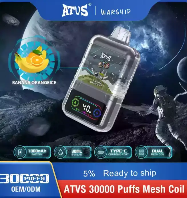 ATVS 30000 Puffs Disposable Vape mit 30000 Zügen und intensiven Aromen