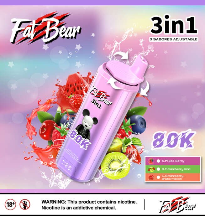 Aivono AIM FATBEAR 80K Puffs Power & Triple Flavor
