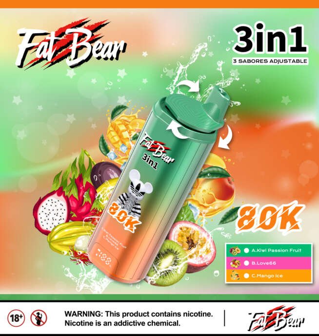 Aivono AIM FATBEAR 80K Puffs Power & Triple Flavor