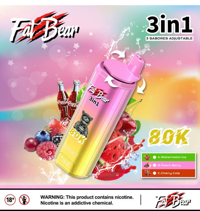 Aivono AIM FATBEAR 80K Puffs Power & Triple Flavor