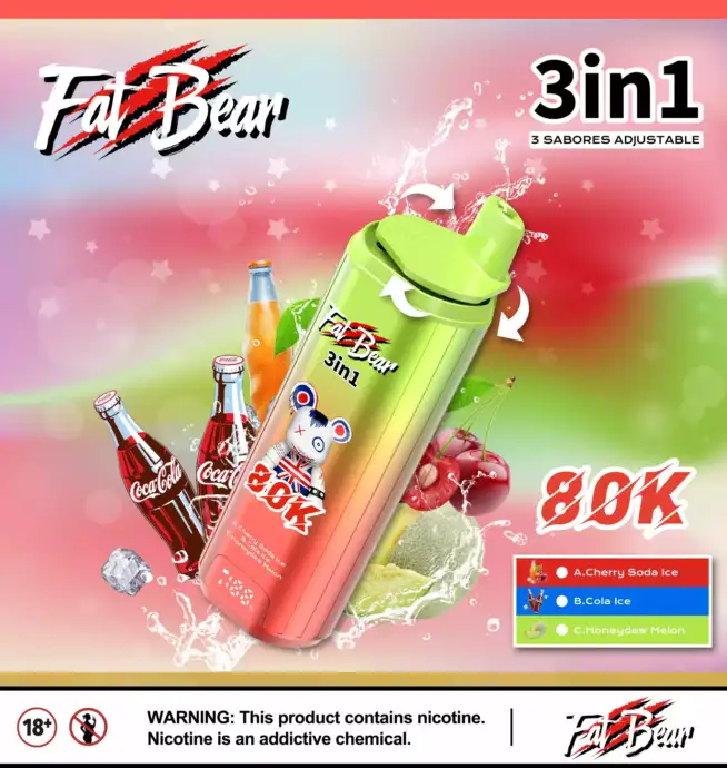 Aivono AIM FATBEAR 80K Puffs Power & Triple Flavor