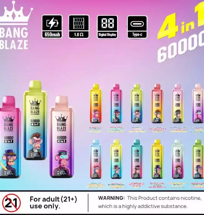 BANG BLAZE 60000 PUFFS DSK050 Langlebige Einweg-E-Zigarette mit 56ml Liquid