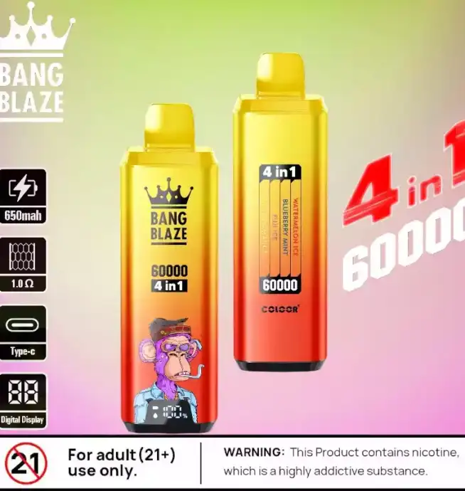 BANG BLAZE 60000 PUFFS DSK050 Langlebige Einweg-E-Zigarette mit 56ml Liquid