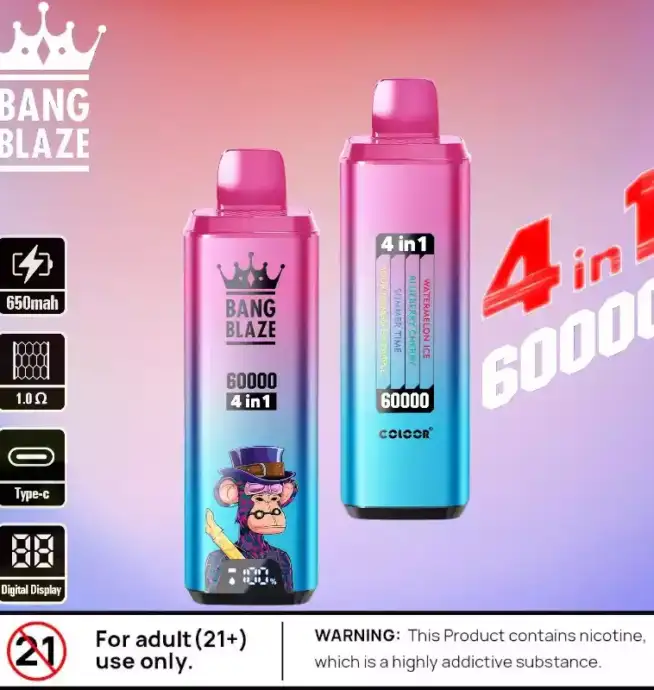 BANG BLAZE 60000 PUFFS DSK050 Langlebige Einweg-E-Zigarette mit 56ml Liquid