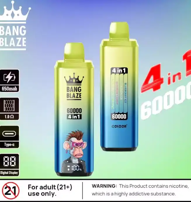 BANG BLAZE 60000 PUFFS DSK050 Langlebige Einweg-E-Zigarette mit 56ml Liquid