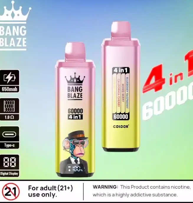 BANG BLAZE 60000 PUFFS DSK050 Langlebige Einweg-E-Zigarette mit 56ml Liquid