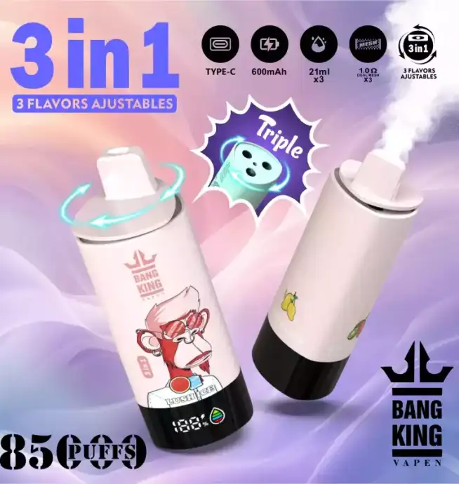 BANG KING 85000 PUFFS Vape 63ml E-Liquid & USB-C Power