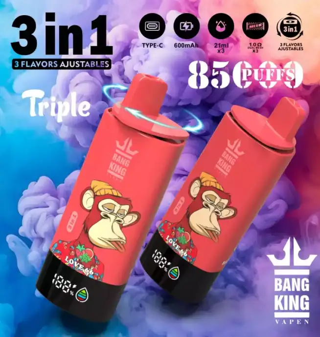 BANG KING 85000 PUFFS Vape 63ml E-Liquid & USB-C Power