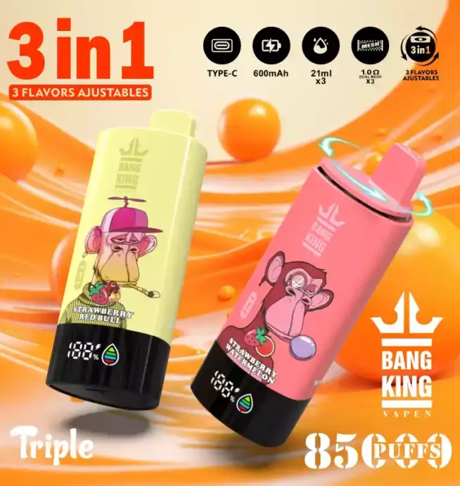 BANG KING 85000 PUFFS Vape 63ml E-Liquid & USB-C Power