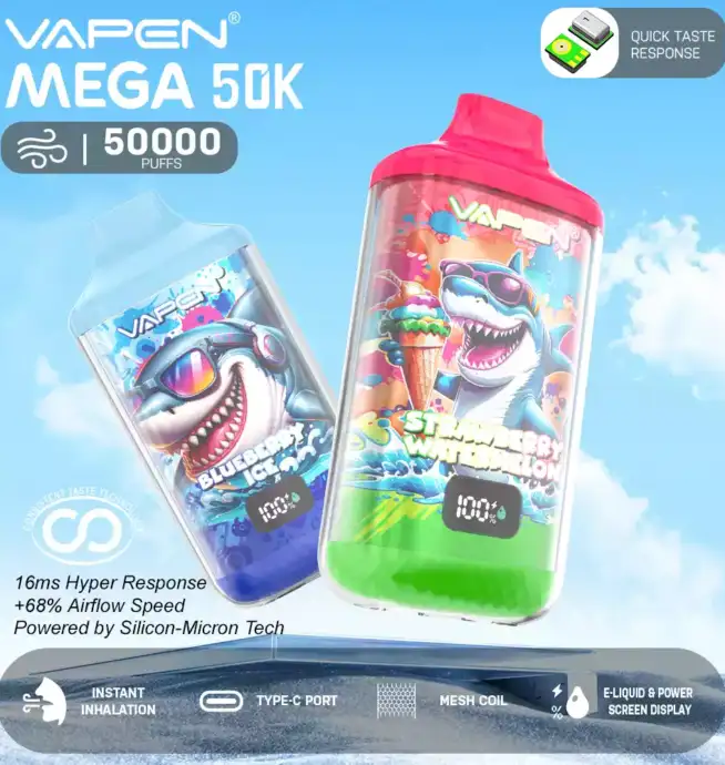 VAPEN MEGA 50K Puffs Disposable Vape mit 50000 Zügen
